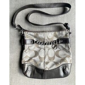 Coach Signature Metallic Shoulder Bag Crossbody F19730